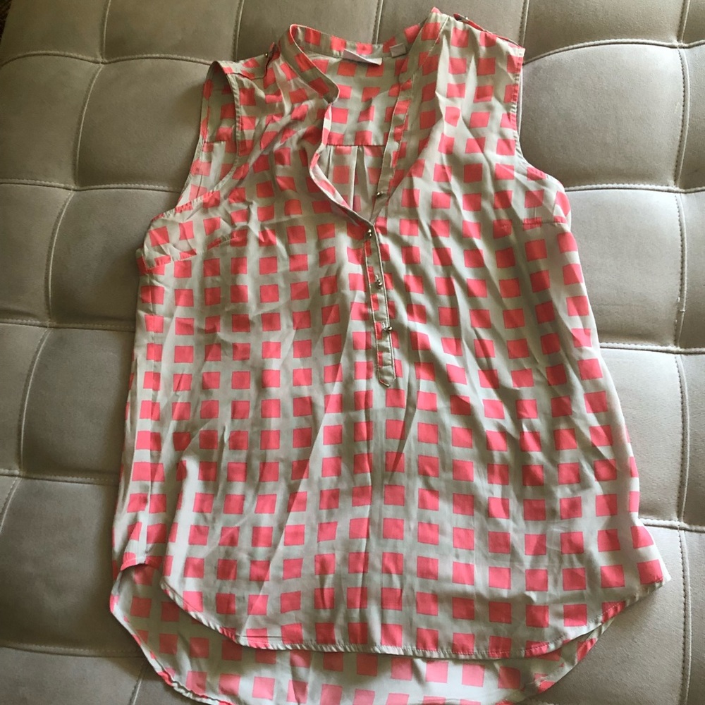 Pink and grey tank top